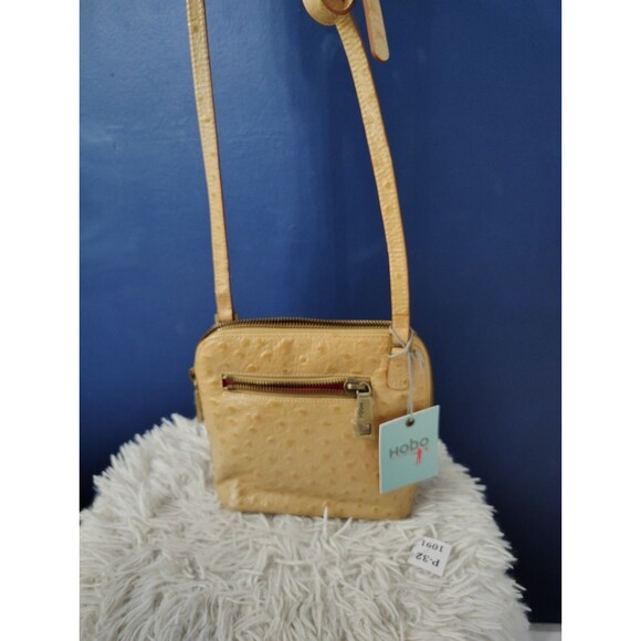 HOBO Ostrich Crossbody Bag - Camel Color New Purse Handbag purse - Picture 2 of 8